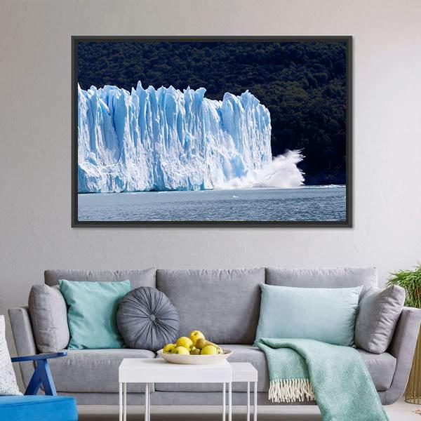 Glacier In Argentina Canvas Wall Art-3 Horizontal-Gallery Wrap-25" x 16"-Tiaracle