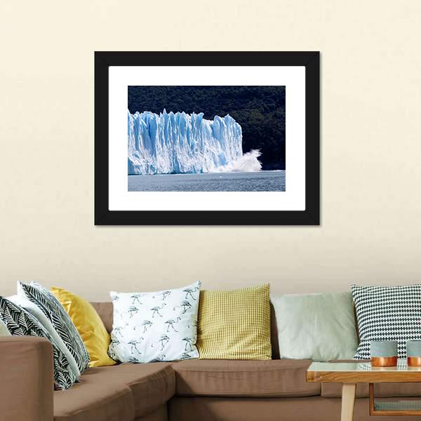 Glacier In Argentina Canvas Wall Art-1 Piece-Framed Print-20" x 16"-Tiaracle