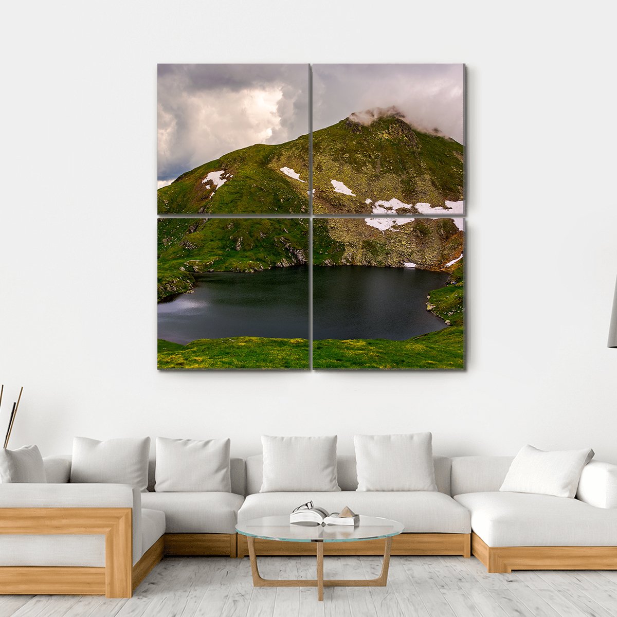 Glacier Lake Capra Canvas Wall Art-4 Square-Gallery Wrap-17" x 17"-Tiaracle