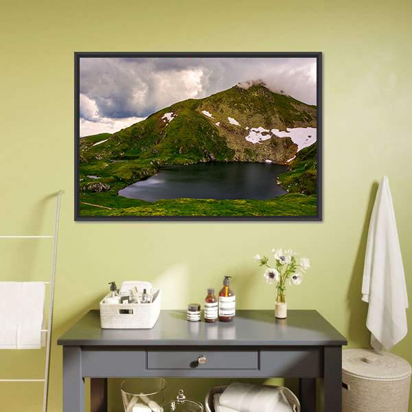 Glacier Lake Capra Canvas Wall Art-1 Piece-Floating Frame-24" x 16"-Tiaracle