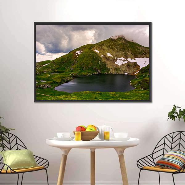 Glacier Lake Capra Canvas Wall Art-3 Horizontal-Gallery Wrap-25" x 16"-Tiaracle