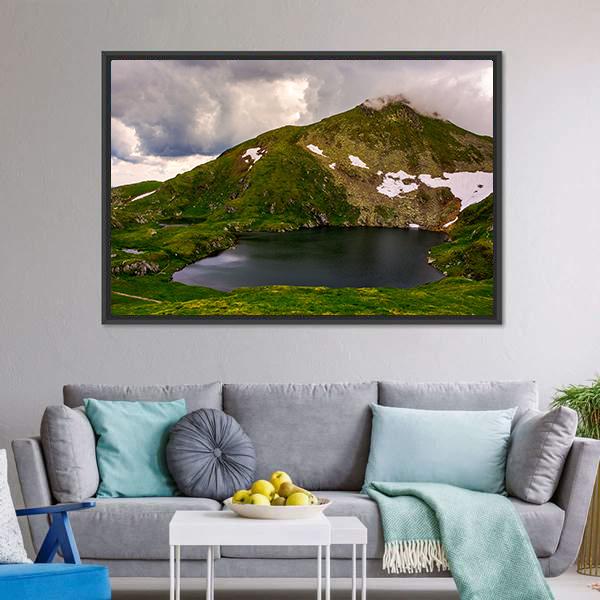 Glacier Lake Capra Canvas Wall Art-3 Horizontal-Gallery Wrap-25" x 16"-Tiaracle