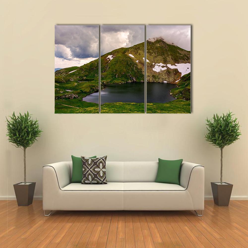 Glacier Lake Capra Canvas Wall Art-3 Horizontal-Gallery Wrap-37" x 24"-Tiaracle