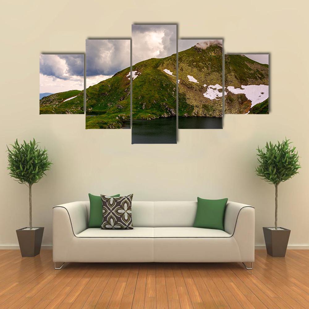 Glacier Lake Capra Canvas Wall Art-5 Star-Gallery Wrap-62" x 32"-Tiaracle