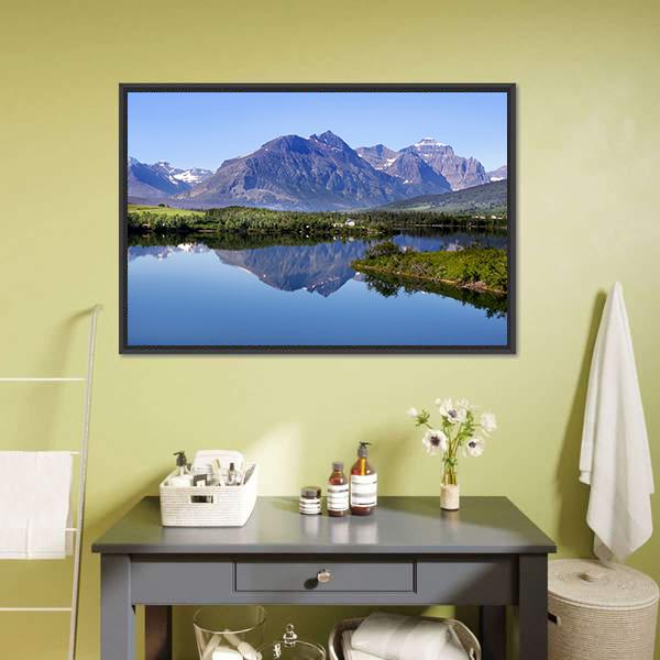 Glacier National Park Canvas Wall Art-1 Piece-Floating Frame-24" x 16"-Tiaracle