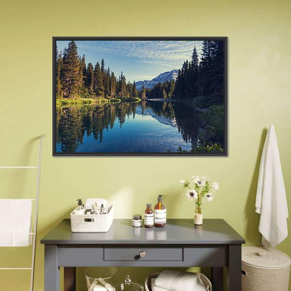Glacier National Park Montana Canvas Wall Art-1 Piece-Floating Frame-24" x 16"-Tiaracle