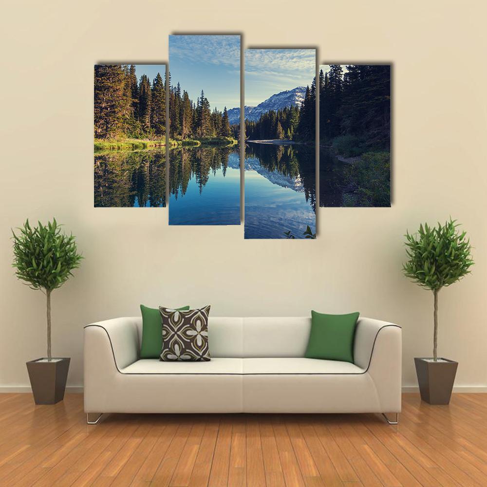Glacier National Park Montana Canvas Wall Art-4 Pop-Gallery Wrap-50" x 32"-Tiaracle