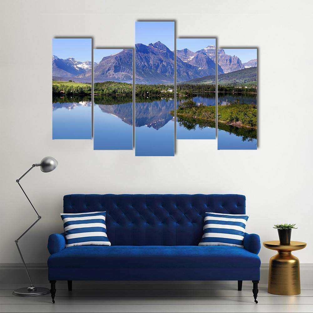 Glacier National Park Canvas Wall Art-5 Pop-Gallery Wrap-47" x 32"-Tiaracle
