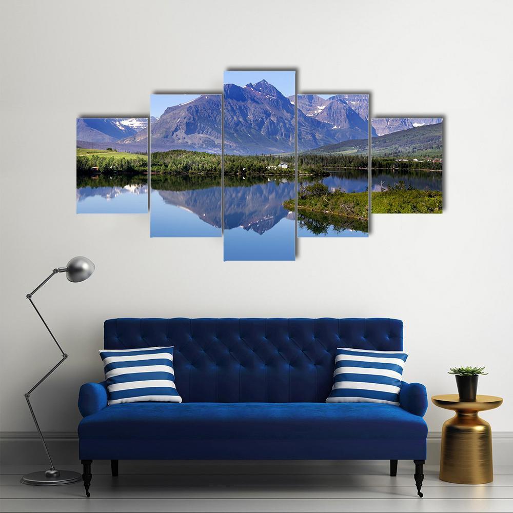 Glacier National Park Canvas Wall Art-5 Star-Gallery Wrap-62" x 32"-Tiaracle