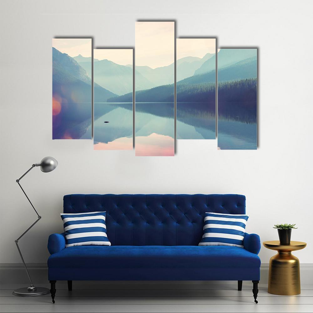 Glacier National Park USA Canvas Wall Art-5 Pop-Gallery Wrap-47" x 32"-Tiaracle