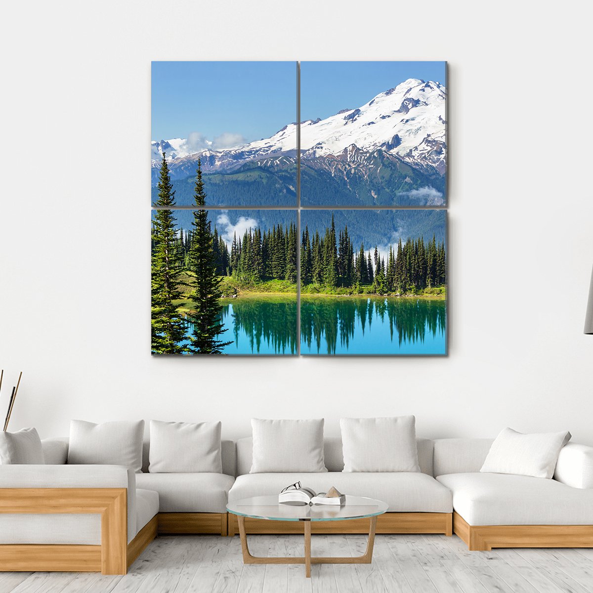 Glacier Peak In Washington Canvas Wall Art-4 Square-Gallery Wrap-17" x 17"-Tiaracle