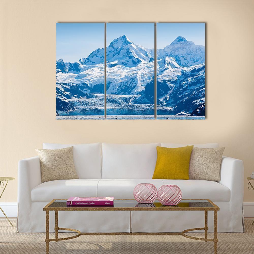 Glacier &amp; Snow Capped Mountains Canvas Wall Art-3 Horizontal-Gallery Wrap-37" x 24"-Tiaracle