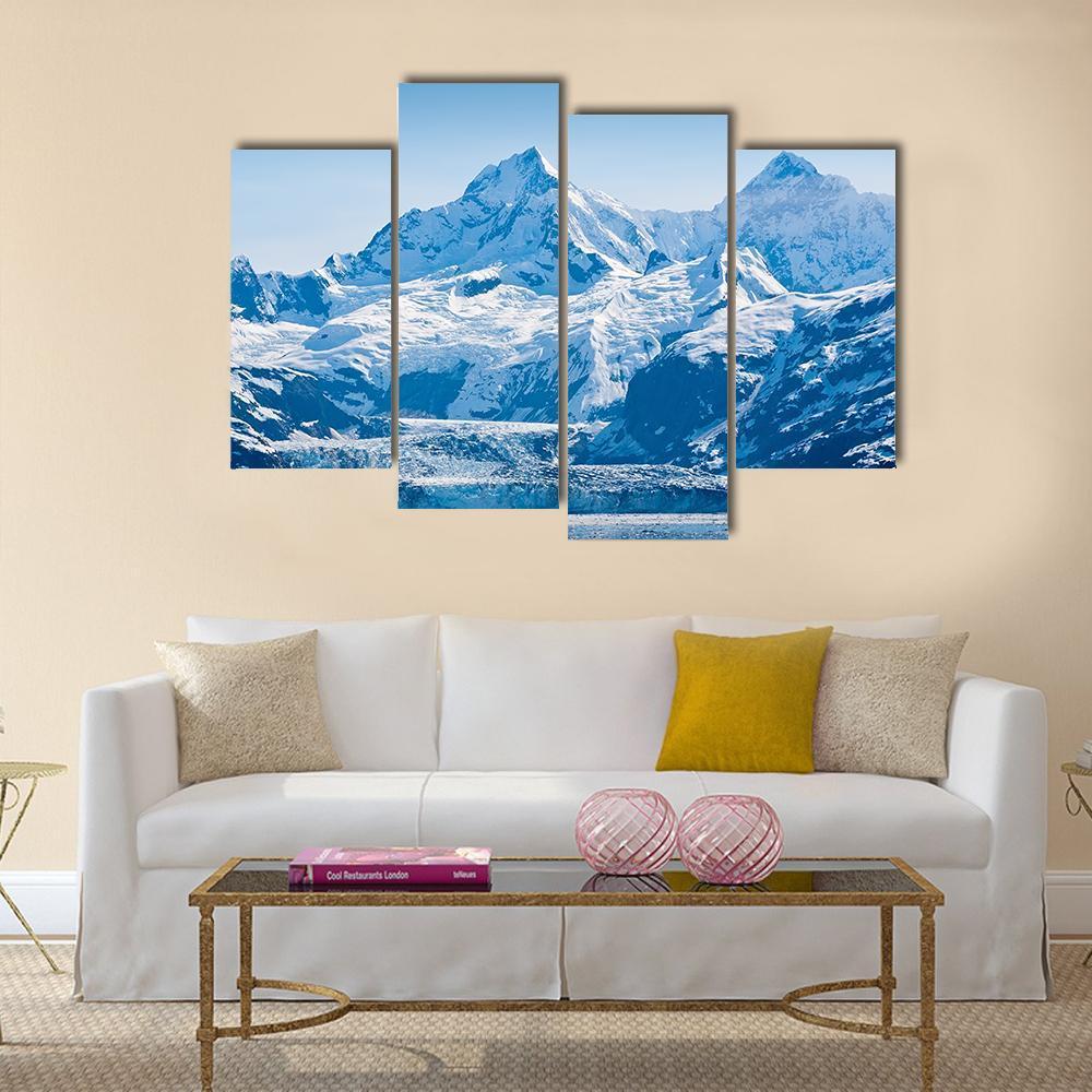 Glacier & Snow Capped Mountains Canvas Wall Art-3 Horizontal-Gallery Wrap-37" x 24"-Tiaracle