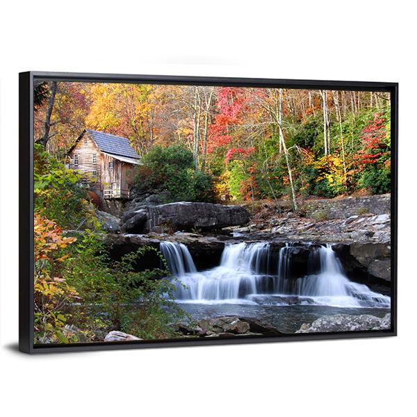 Glade Creek Grist Mil Canvas Wall Art-3 Horizontal-Gallery Wrap-25" x 16"-Tiaracle