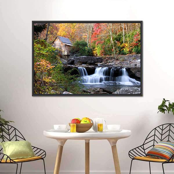 Glade Creek Grist Mil Canvas Wall Art-3 Horizontal-Gallery Wrap-25" x 16"-Tiaracle