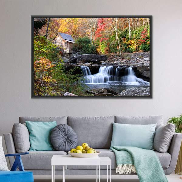 Glade Creek Grist Mil Canvas Wall Art-3 Horizontal-Gallery Wrap-25" x 16"-Tiaracle