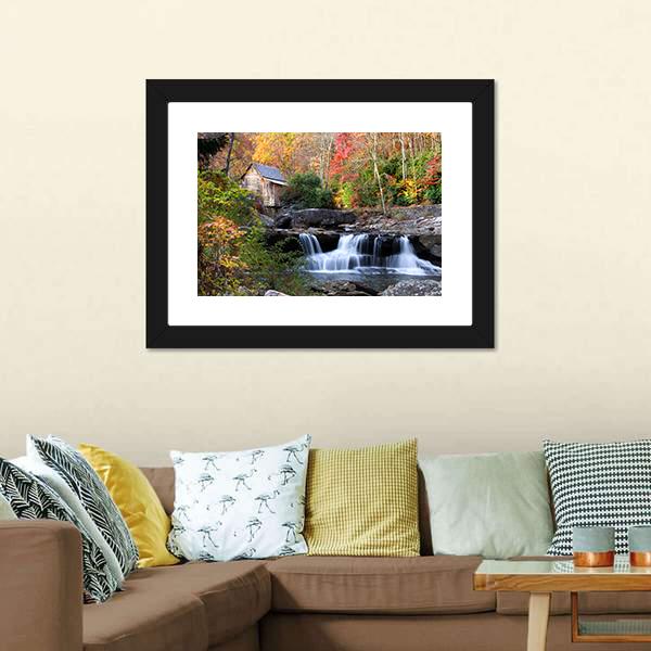 Glade Creek Grist Mil Canvas Wall Art-3 Horizontal-Gallery Wrap-25" x 16"-Tiaracle
