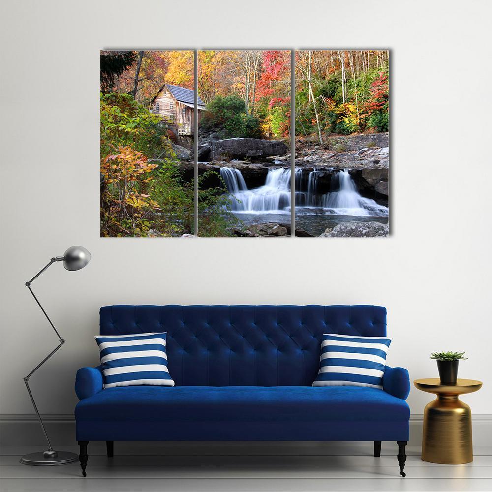 Glade Creek Grist Mil Canvas Wall Art-3 Horizontal-Gallery Wrap-37" x 24"-Tiaracle