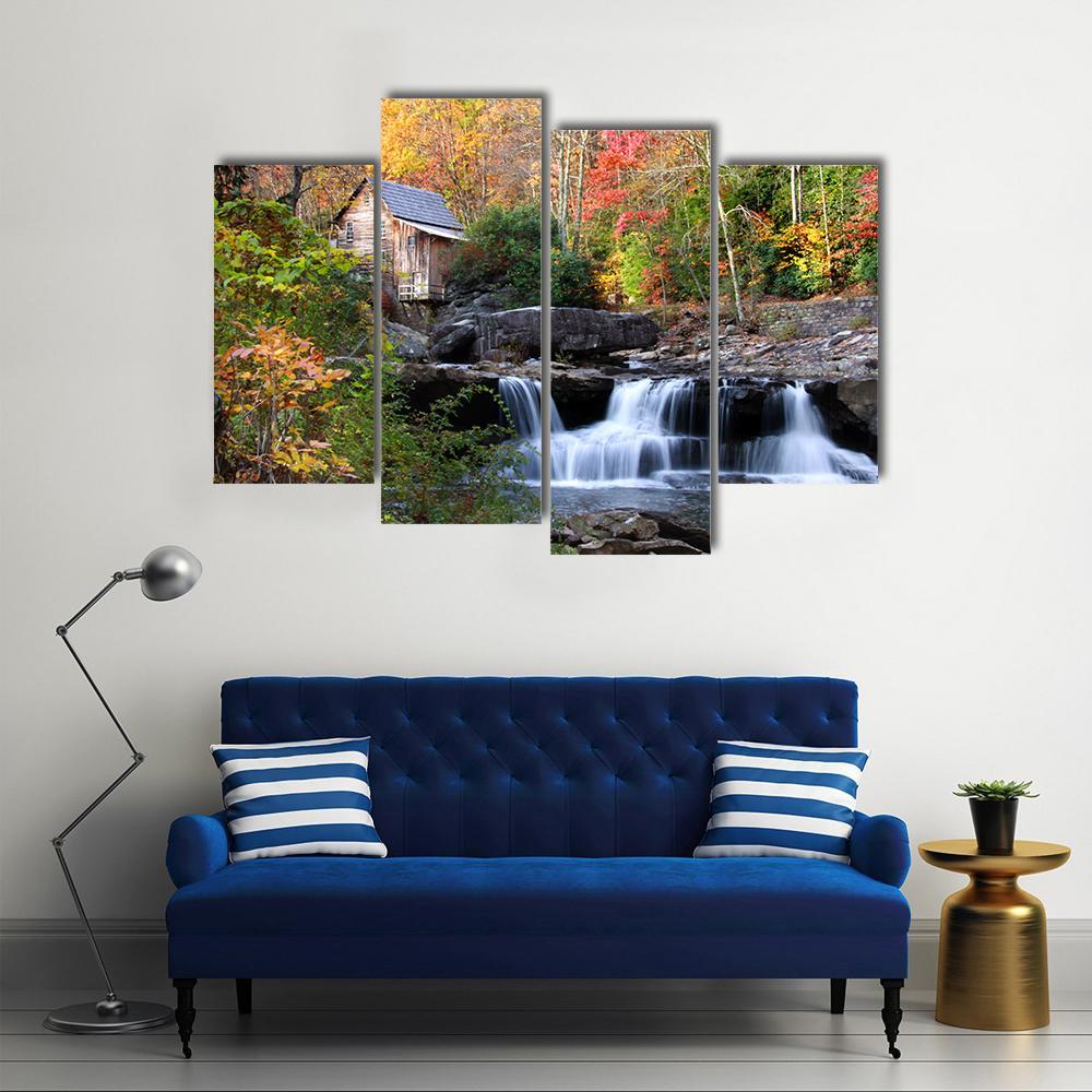 Glade Creek Grist Mil Canvas Wall Art-4 Pop-Gallery Wrap-50" x 32"-Tiaracle