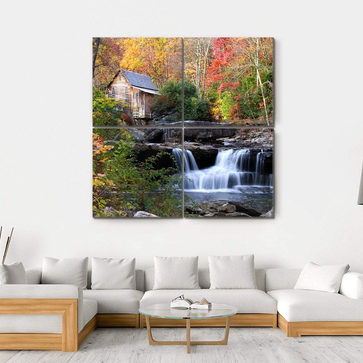 Glade Creek Grist Canvas Wall Art-4 Square-Gallery Wrap-17" x 17"-Tiaracle