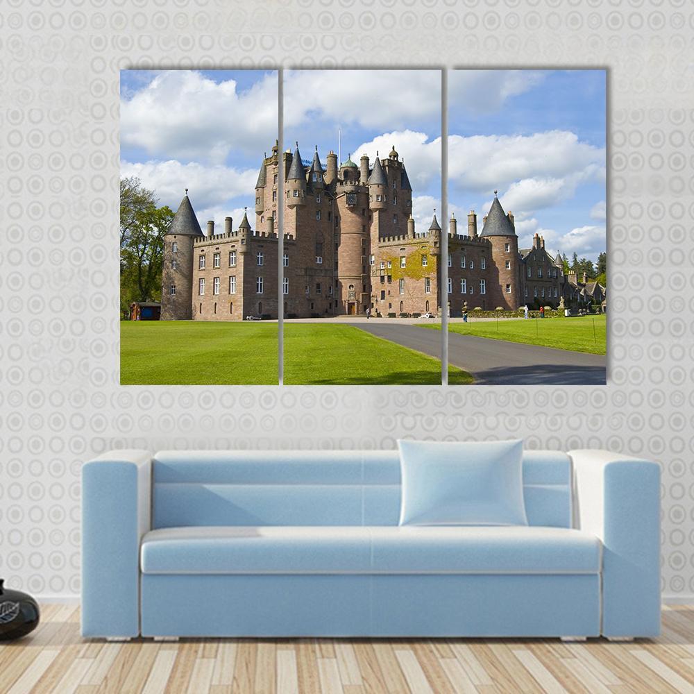 Glamis Castle Scotland Canvas Wall Art-3 Horizontal-Gallery Wrap-37" x 24"-Tiaracle