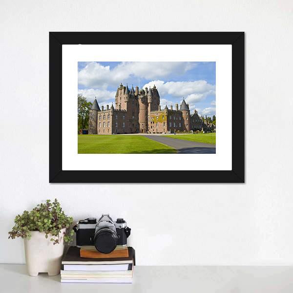 Glamis Castle Scotland Canvas Wall Art-1 Piece-Floating Frame-24" x 16"-Tiaracle