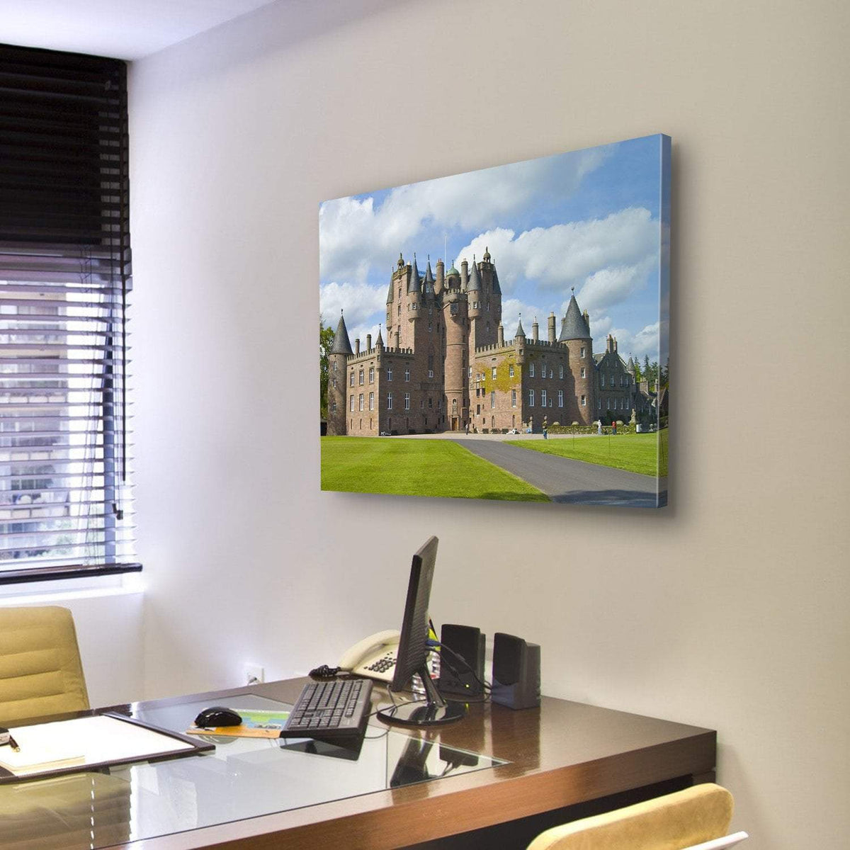 Glamis Castle Scotland Canvas Wall Art-3 Horizontal-Gallery Wrap-25" x 16"-Tiaracle