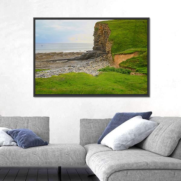 Glamorgan Heritage Coast Canvas Wall Art-1 Piece-Floating Frame-24" x 16"-Tiaracle