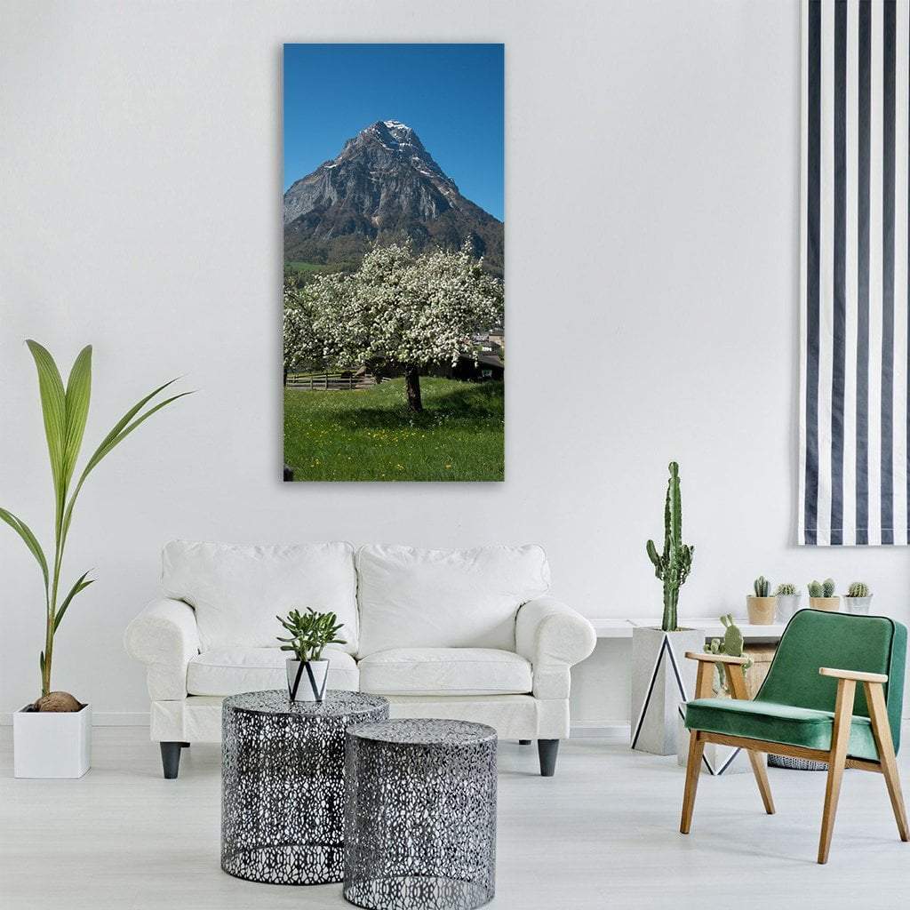 Glarnisch Mountains Switzerland Vertical Canvas Wall Art-1 Vertical-Gallery Wrap-12" x 24"-Tiaracle