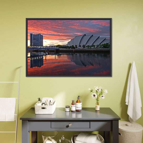 Glasgow Harbor District Canvas Wall Art-1 Piece-Floating Frame-24" x 16"-Tiaracle