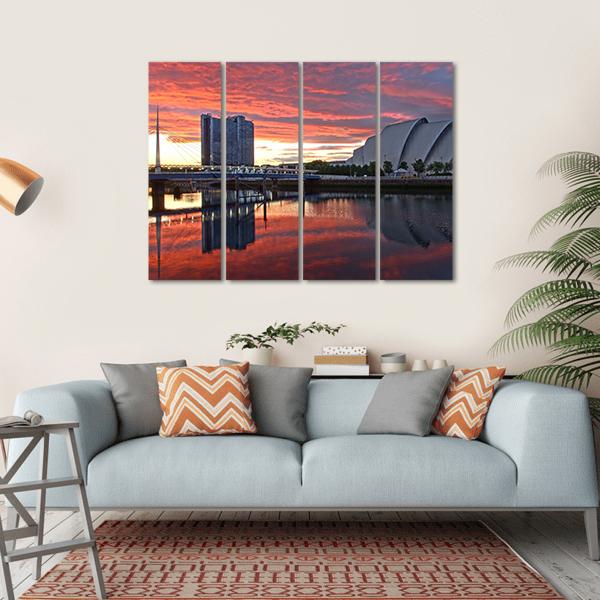 Glasgow Harbor District Canvas Wall Art-4 Horizontal-Gallery Wrap-34" x 24"-Tiaracle