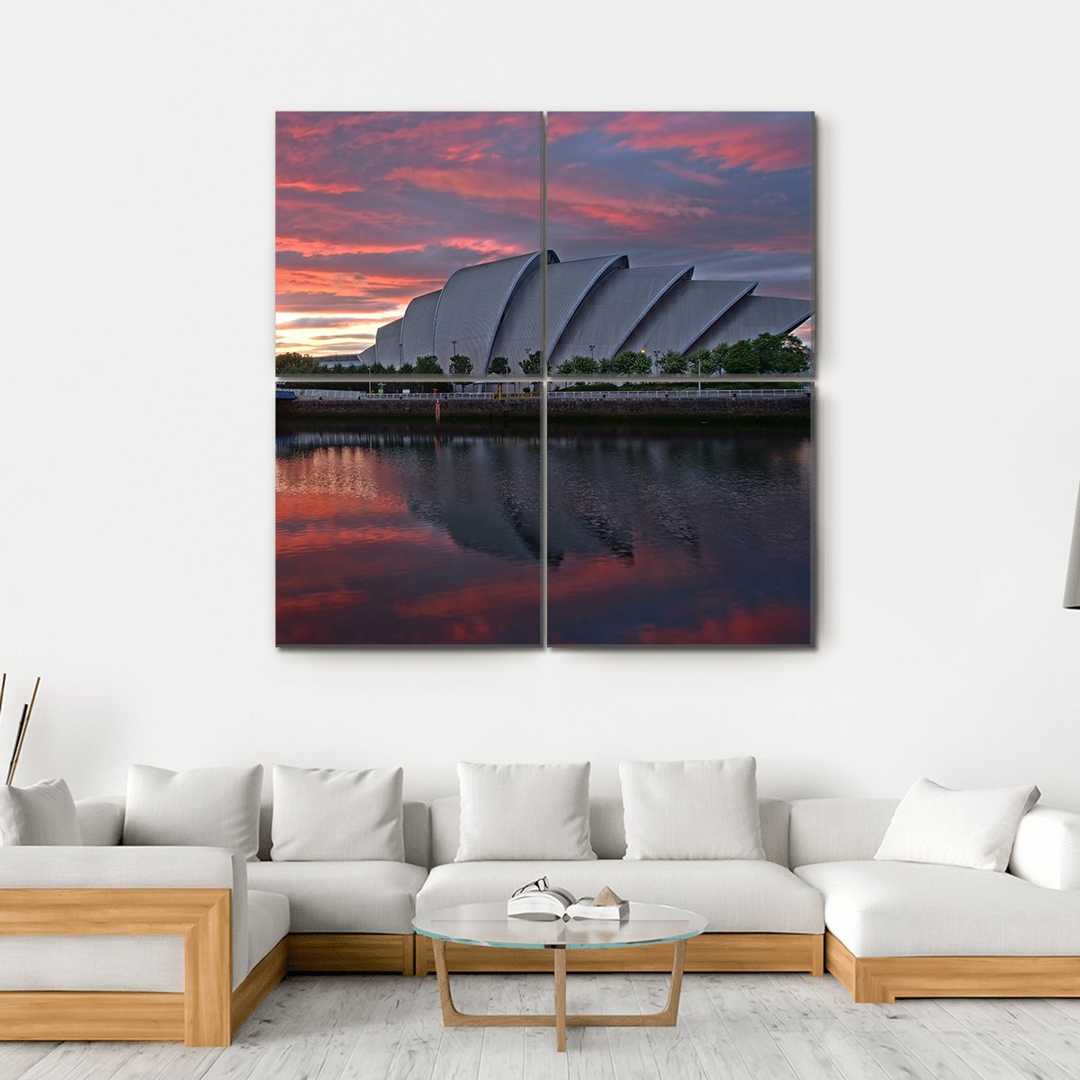 Glasgow Harbor District Canvas Wall Art-4 Square-Gallery Wrap-17" x 17"-Tiaracle