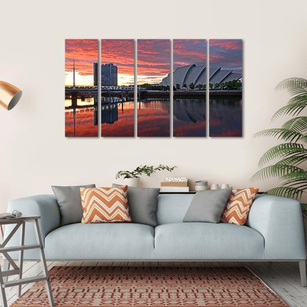 Glasgow Harbor District Canvas Wall Art-5 Horizontal-Gallery Wrap-22" x 12"-Tiaracle