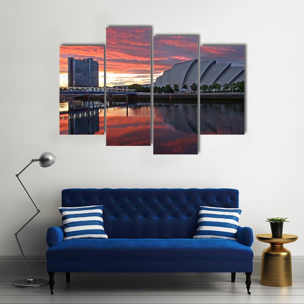 Glasgow Harbor District Canvas Wall Art-4 Pop-Gallery Wrap-50" x 32"-Tiaracle