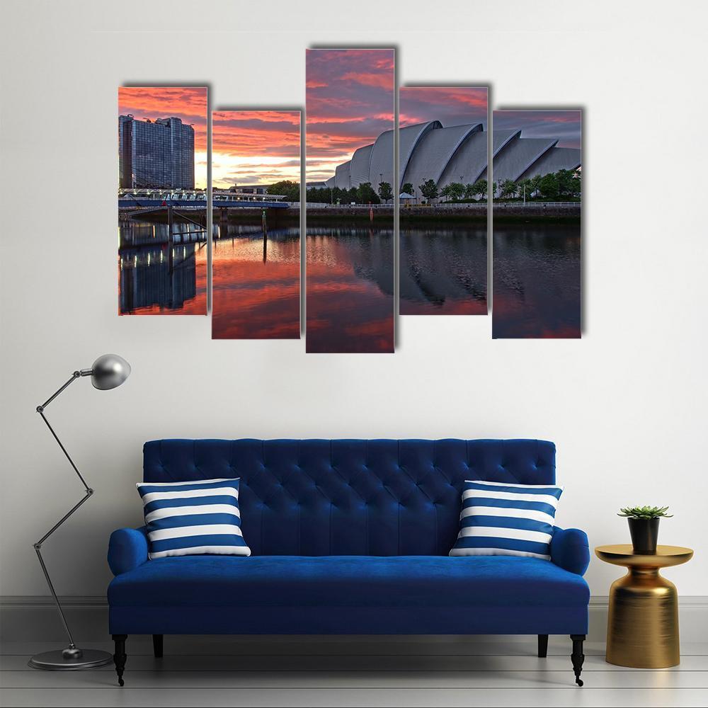 Glasgow Harbor District Canvas Wall Art-5 Pop-Gallery Wrap-47" x 32"-Tiaracle