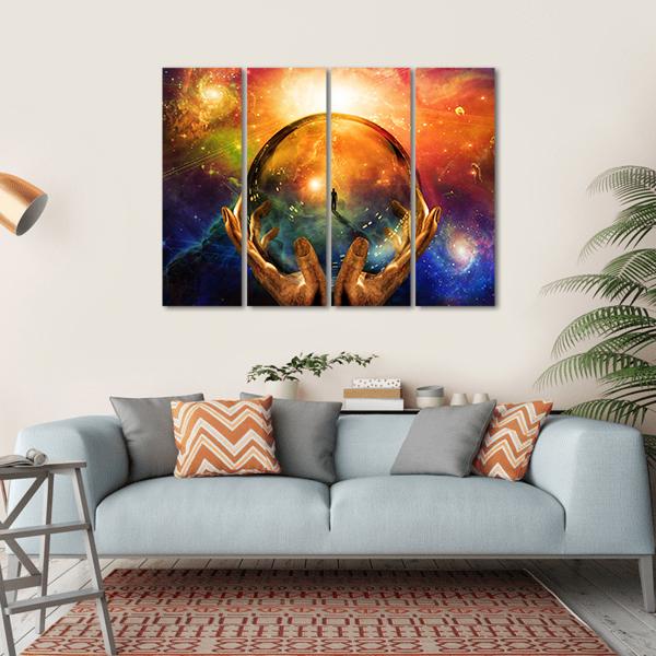 Man In Sphere Glass Canvas Wall Art-4 Horizontal-Gallery Wrap-34" x 24"-Tiaracle