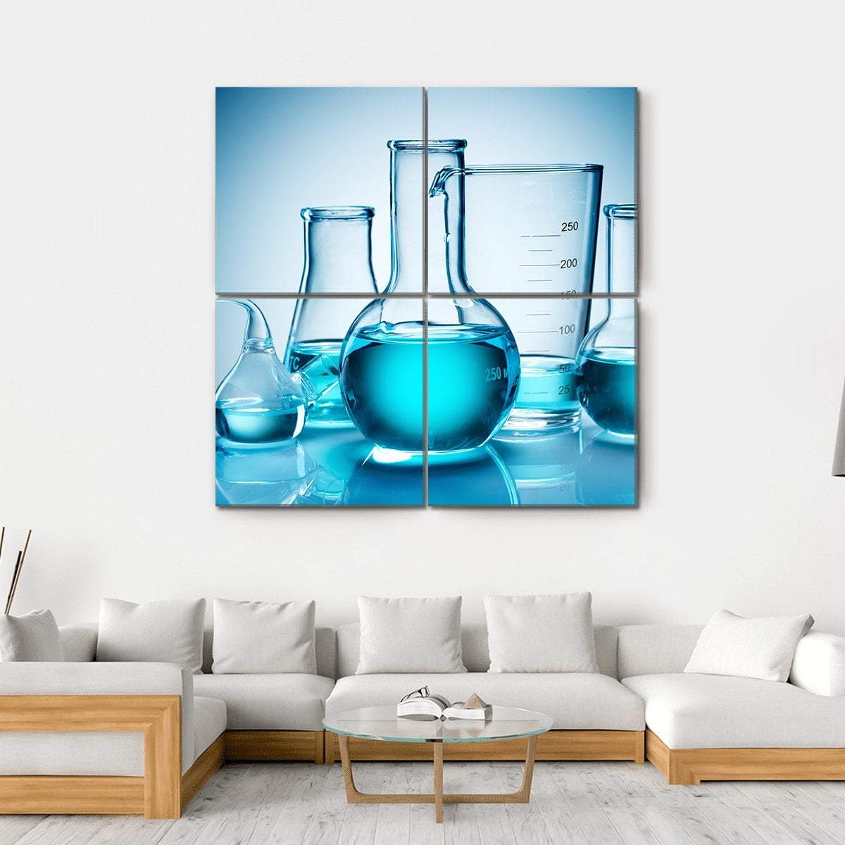 Laboratory Glassware Equipment Canvas Wall Art-4 Square-Gallery Wrap-17" x 17"-Tiaracle