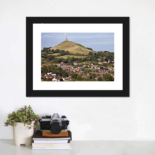 Glastonbury Tor England Canvas Wall Art-1 Piece-Framed Print-20" x 16"-Tiaracle