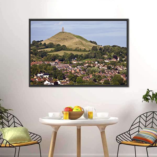 Glastonbury Tor England Canvas Wall Art-3 Horizontal-Gallery Wrap-25" x 16"-Tiaracle