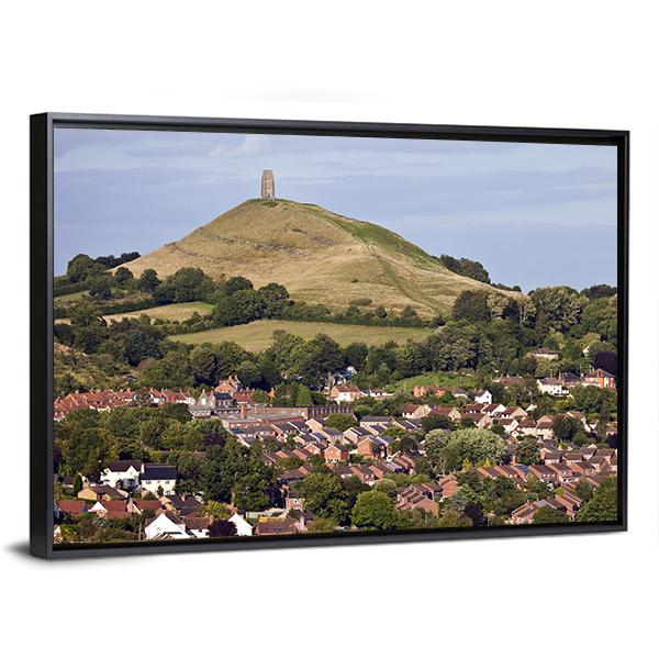 Glastonbury Tor England Canvas Wall Art-5 Horizontal-Gallery Wrap-22" x 12"-Tiaracle