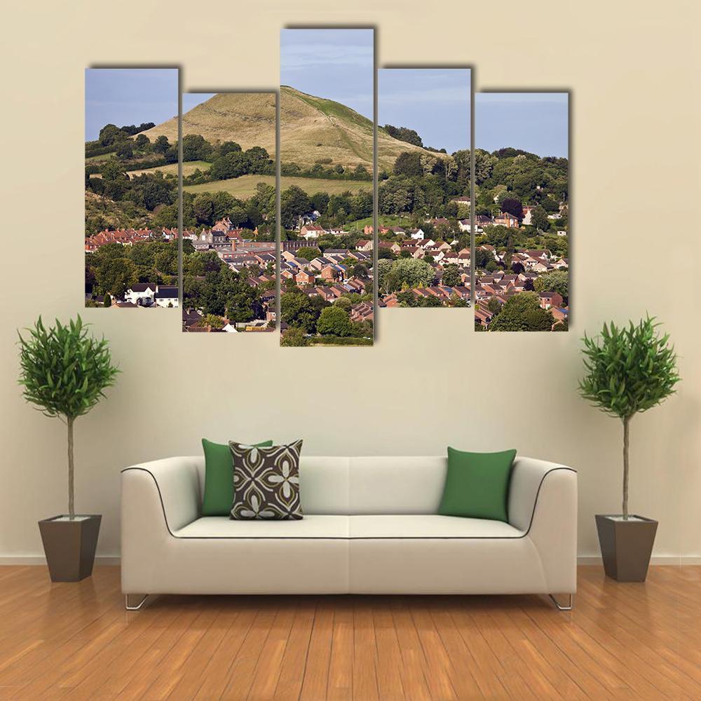 Glastonbury Tor England Canvas Wall Art-5 Pop-Gallery Wrap-47" x 32"-Tiaracle