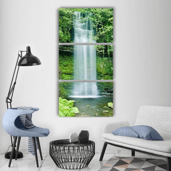 Glencar Waterfall Ireland Vertical Canvas Wall Art-3 Vertical-Gallery Wrap-12" x 25"-Tiaracle