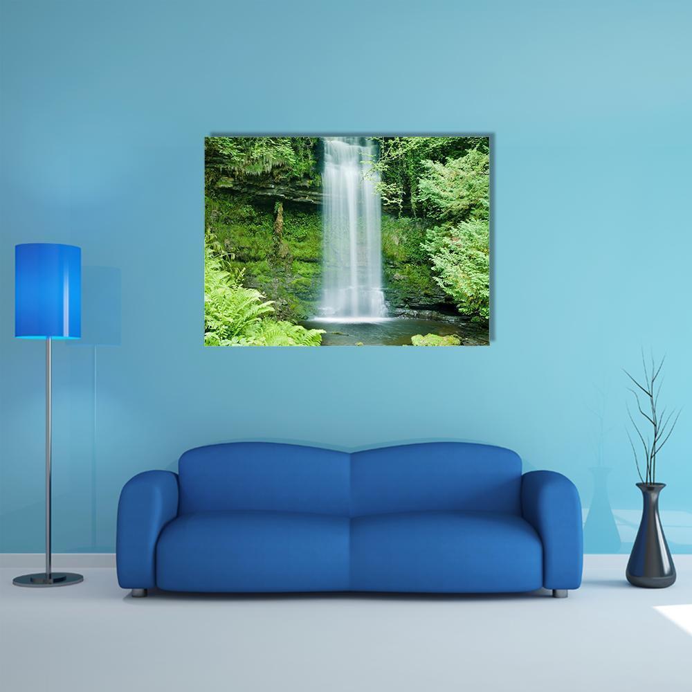 Glencar Waterfall Ireland Canvas Wall Art-1 Piece-Gallery Wrap-48" x 32"-Tiaracle