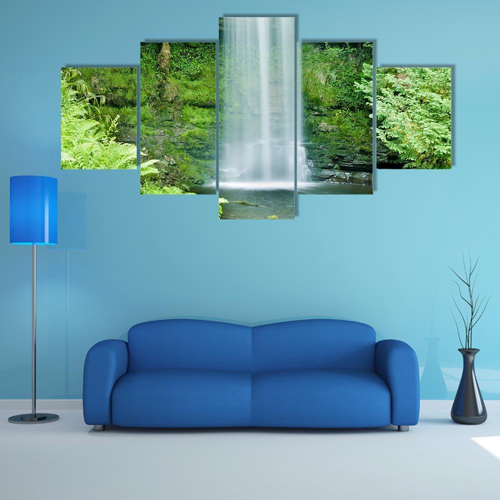 Glencar Waterfall Ireland Canvas Wall Art-5 Star-Gallery Wrap-62" x 32"-Tiaracle