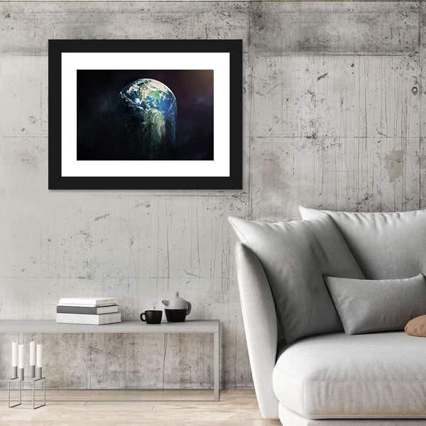 Global Warming Concept - Earth Falling Apart Canvas Wall Art-3 Horizontal-Gallery Wrap-25" x 16"-Tiaracle