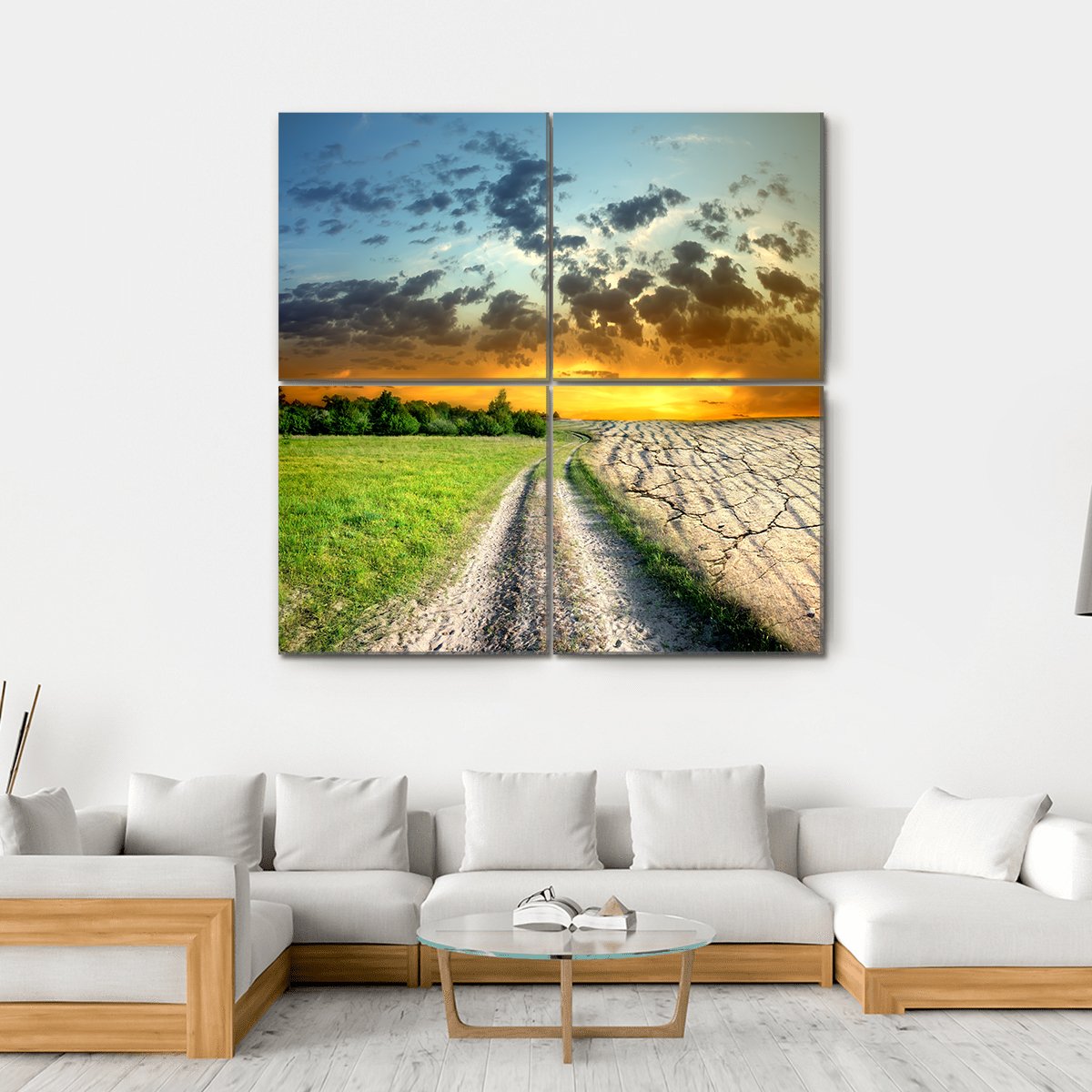 Global Warming Effect Canvas Wall Art-4 Square-Gallery Wrap-17" x 17"-Tiaracle