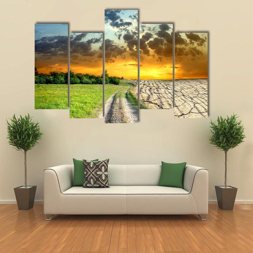Global Warming Effect Canvas Wall Art-5 Pop-Gallery Wrap-47" x 32"-Tiaracle