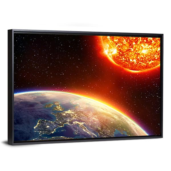 Global Warming In Europe Canvas Wall Art-3 Horizontal-Gallery Wrap-25" x 16"-Tiaracle
