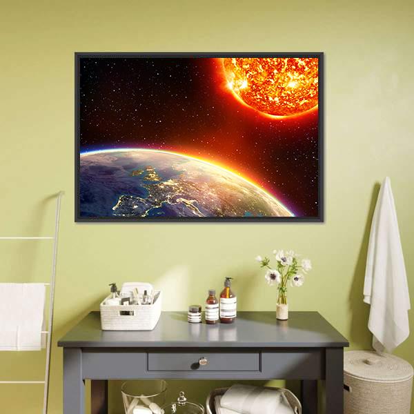 Global Warming In Europe Canvas Wall Art-1 Piece-Floating Frame-24" x 16"-Tiaracle