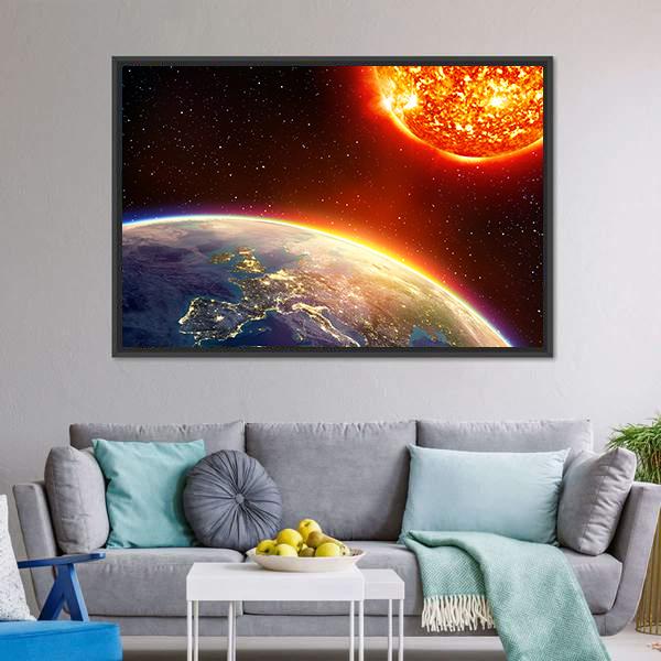 Global Warming In Europe Canvas Wall Art-3 Horizontal-Gallery Wrap-25" x 16"-Tiaracle